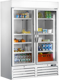 SARO Kühlschrank mit 2 Glastüren – weiß, Modell G 920 - EEK: B