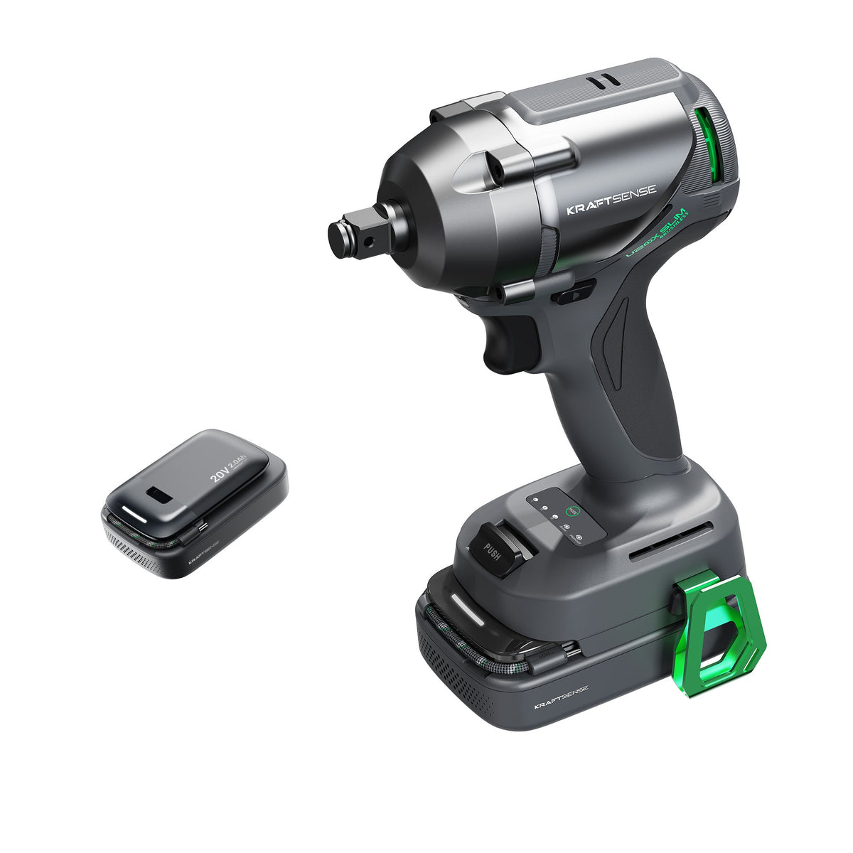 Bald erhältlich | Kraftsense U20X  Slim  20V Bürstenloser Schlagschrauber mit 2,0Ah Akku