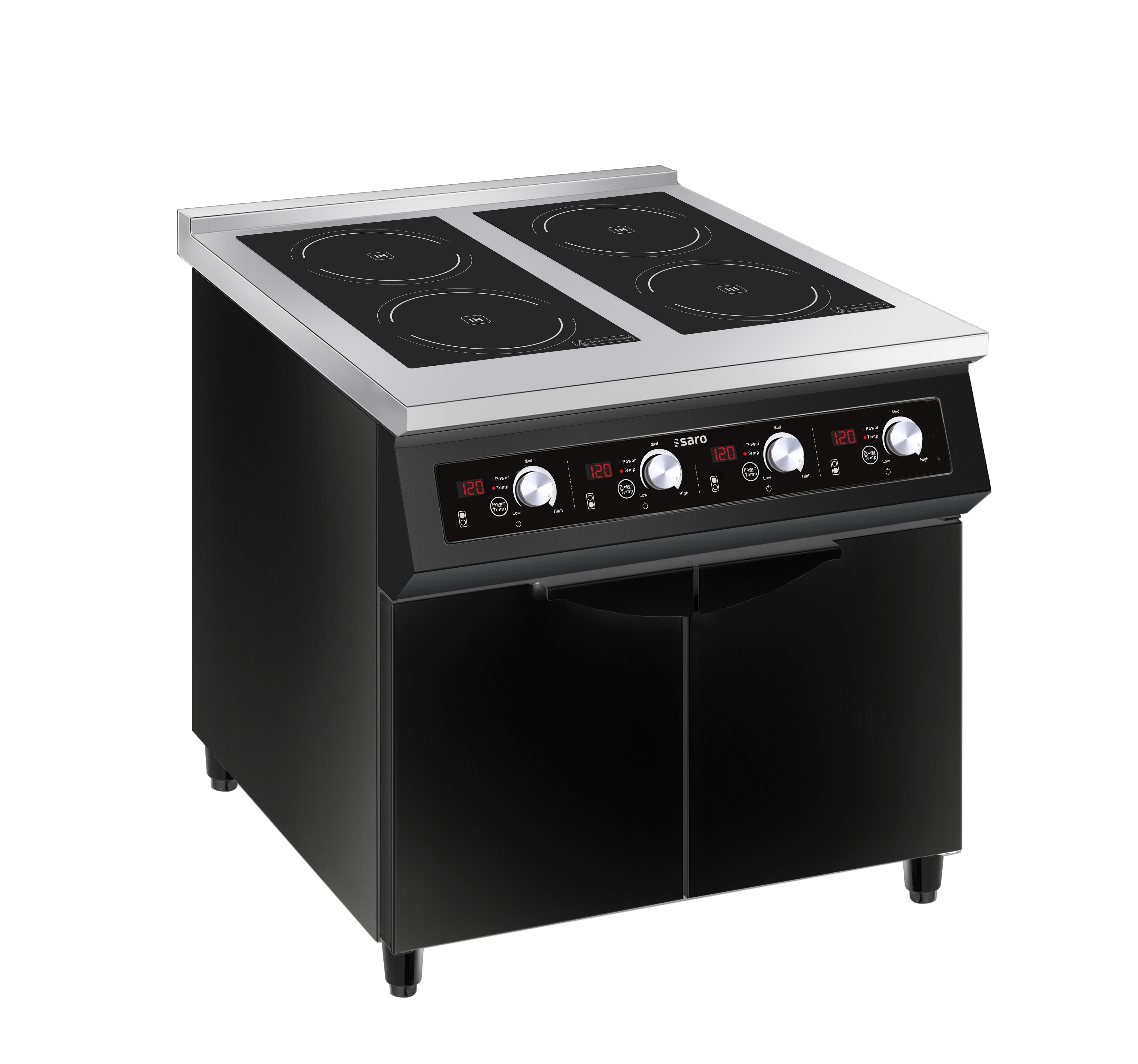 SARO induction hob with 4 cooking zones, model NIKOS 