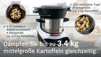Bosch Küchenmaschine mit Kochfunktion, Cookit Premium Set Weiß